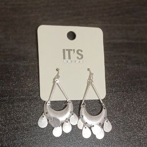 Stylish Worn Silver Teardrop Earrings